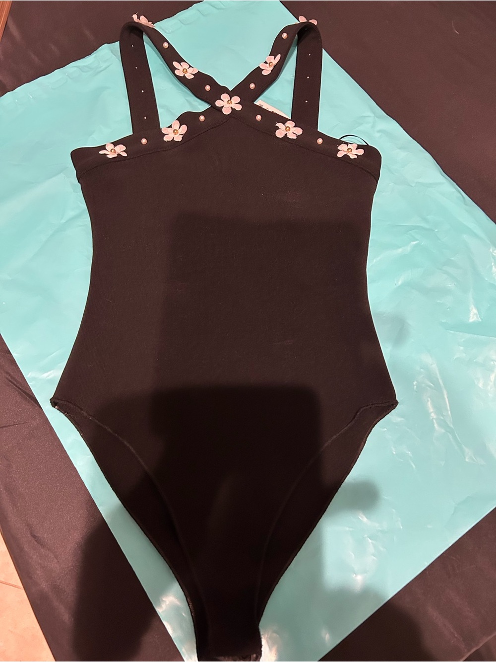 ZARA Stretchy Criss-Cross Daisies Body Suit Halter top, Small